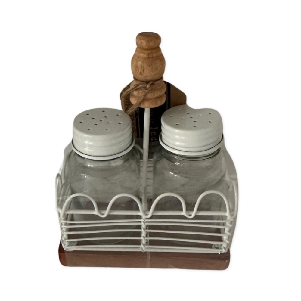 Salt and Pepper Shaker with Stand For Easy Access